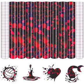 Tintnut Splash Permanent Vinyl Roll - 12 inch x 5ft, Black Gold Adhesive Vinyl, Pattern Self Sticker Waterproof Vinyl Compatible with Cricut Or Silhouett
