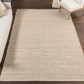 nuLOOM Elfriede Farmhouse Jute Blend Area Rug - 5x8 Jute Area Rug Global Inspired Natural/Ivory Rugs for Dining Room Rug Neutral Rug Living Room Rug Kitchen