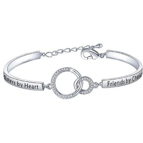 FEELMEM Cousins Bracelet Cousins By Blood Sisters By Heart Friends By Choice Bangle Bracelet Cousin Gift for Cousin Friend