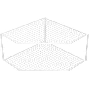 Beavorty 2-tier Corner Storage Shelf Cabinet Organizer Corner Stand Rack Countertop Shelf Storage for Dishes and Plates Kitchen Cabinet Pantry Cosmetics Makeup Organization 12cm White