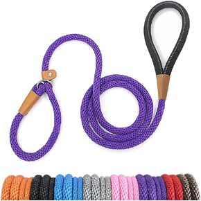 lynxking 6 FT Dog Leash Slip Lead 2 Pack Strong Heavy Duty Braided Dog Training Leash No Pull Training Lead Leashes for Medium Large and Small Dogs