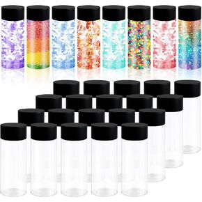 28 Pcs Empty Sensory Bottles with Lids, 10 oz/ 300 ml Leakproof Clear Plastic Sensory Bottles Reusable Water Bottles for Sensory Crafts Classroom Handmade Party Supply