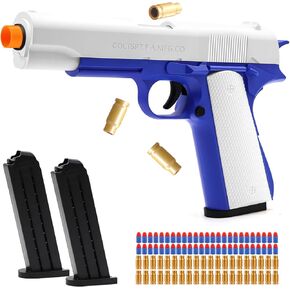 Toy Gun with 50 Foam Bullets, Soft Bullet Toy Guns with Shell Ejecting, Toy Foam Blasters & Guns for Boys, Gifts for Christmas Birthday Kids Adults Age 8+ Black