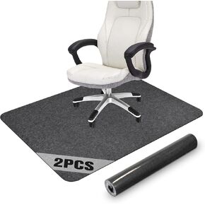 Placoot Office Chair Mat for Hardwood Floor, 55"x35" Computer Chair Mat, Desk Chair Mat, Large Anti-Slip Floor Protector for Home Office Black