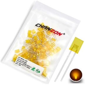 Chanzon 100 pcs 2x5x7 White LED Diode Lights 257 (Square Clear Transparent Lens DC 3V 20mA) Lighting Bulb Lamps Electronics Components Indicator Light Emitting Diodes