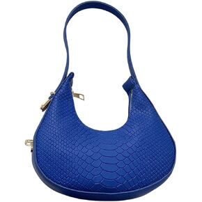 SweatyRocks Women's Snakeskin Embossed Hobo Bag Adjustable Strap Shoulder Handbag Solid Clutch Purse Round Bags