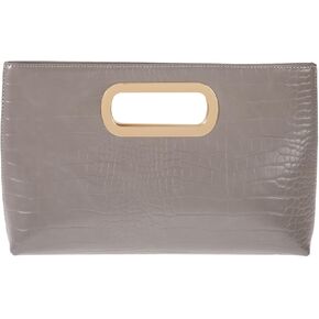 Crocodile Synthetic Leather Top Handle Clutch