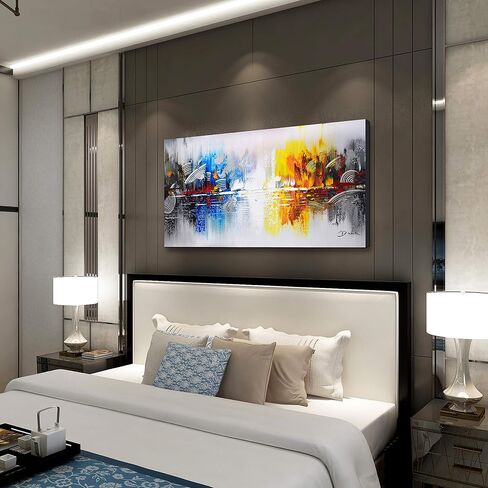 Black and White Abstract Canavas Wall Art Large for Living Room-Gold Framed 3D Textured Artwork for Office-Hand Painted Oil Painting on Canvas for Bedroom Home Decoration 24x56 inches in Saudi Arabia