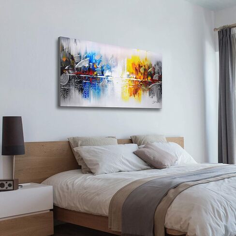 Black and White Abstract Canavas Wall Art Large for Living Room-Gold Framed 3D Textured Artwork for Office-Hand Painted Oil Painting on Canvas for Bedroom Home Decoration 24x56 inches in Saudi Arabia