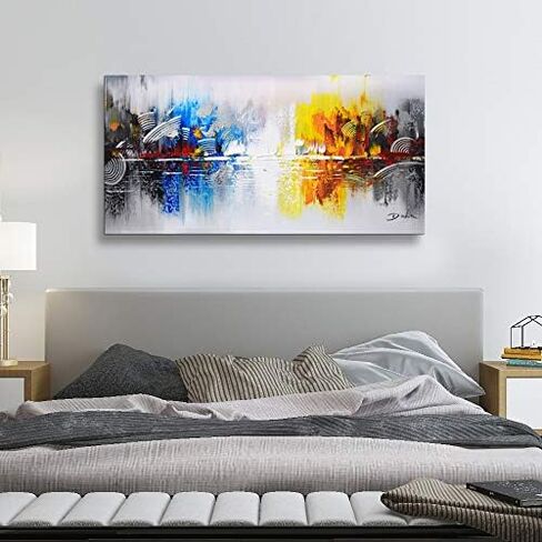 Black and White Abstract Canavas Wall Art Large for Living Room-Gold Framed 3D Textured Artwork for Office-Hand Painted Oil Painting on Canvas for Bedroom Home Decoration 24x56 inches in Saudi Arabia