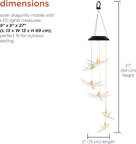 Alpine Corporation RGG648SLR كرة شمسية معلقة على شكل جوهرة متنقلة مع إضاءة LED، ديكور مميز للحديقة والحديقة، ارتفاع 53.34 سم in Kuwait