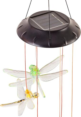 Alpine Corporation RGG648SLR كرة شمسية معلقة على شكل جوهرة متنقلة مع إضاءة LED، ديكور مميز للحديقة والحديقة، ارتفاع 53.34 سم in Kuwait