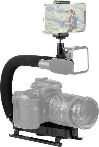 PULUZ Video Action Handheld Stabilizer, U/C Shape Video Action Stabilizing Handle Grip with Cold-Shoe Mount for All Camera Action Camera Camcorder and Smartphones in Saudi Arabia