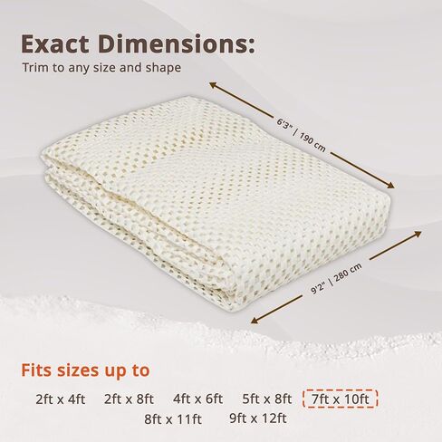 RUG BRANCH Extra Strong Rug Pad Gripper, Grips Keep Area Rugs in Place, Skid Resistant Pads for Hard & Soft Floors, Under Carpet Mat Cushion and Hardwood Floor Protection for Runner Rugs - 2' x 8' in Saudi Arabia