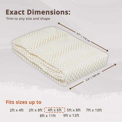 RUG BRANCH Extra Strong Rug Pad Gripper, Grips Keep Area Rugs in Place, Skid Resistant Pads for Hard & Soft Floors, Under Carpet Mat Cushion and Hardwood Floor Protection for Runner Rugs - 2' x 8' in Saudi Arabia