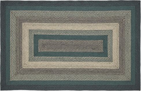 VHC Brands Pine Grove, Braided Jute Rug, Non-Skid Pad, Half Circle Door Mat, Green, 16.5x34 in Saudi Arabia