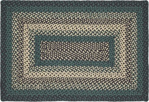 VHC Brands Pine Grove, Braided Jute Rug, Non-Skid Pad, Half Circle Door Mat, Green, 16.5x34 in Saudi Arabia