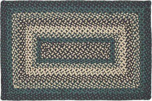 VHC Brands Pine Grove, Braided Jute Rug, Non-Skid Pad, Half Circle Door Mat, Green, 16.5x34 in Saudi Arabia