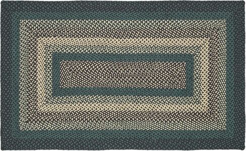 VHC Brands Pine Grove, Braided Jute Rug, Non-Skid Pad, Half Circle Door Mat, Green, 16.5x34 in Saudi Arabia