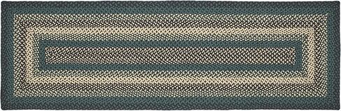 VHC Brands Pine Grove, Braided Jute Rug, Non-Skid Pad, Half Circle Door Mat, Green, 16.5x34 in Saudi Arabia