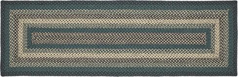 VHC Brands Pine Grove, Braided Jute Rug, Non-Skid Pad, Half Circle Door Mat, Green, 16.5x34 in Saudi Arabia