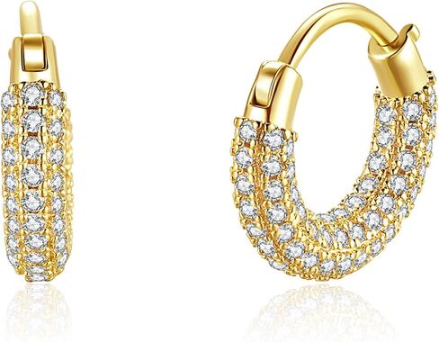 Small Gold Chunky Hinged Hoop Earrings | Bold Little Hoop Huggies in Saudi Arabia