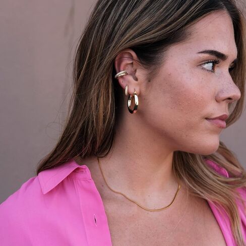 Small Gold Chunky Hinged Hoop Earrings | Bold Little Hoop Huggies in Saudi Arabia