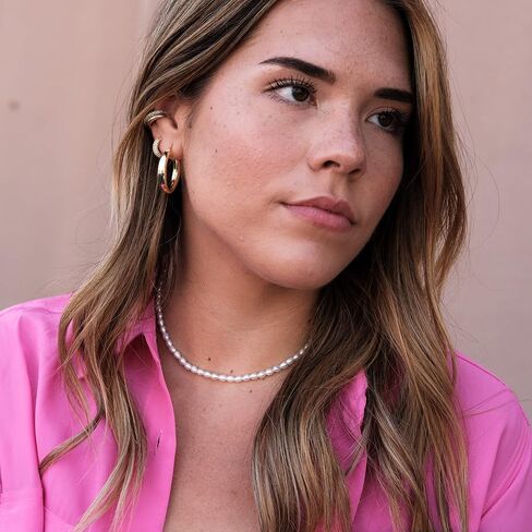 Small Gold Chunky Hinged Hoop Earrings | Bold Little Hoop Huggies in Saudi Arabia