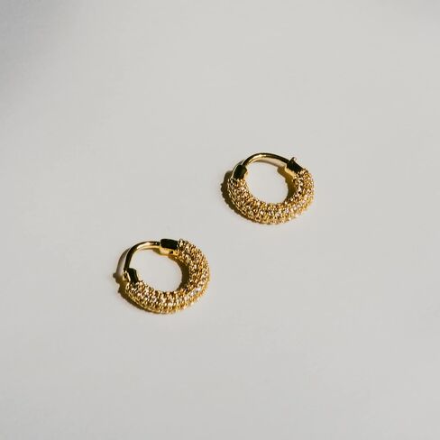 Small Gold Chunky Hinged Hoop Earrings | Bold Little Hoop Huggies in Saudi Arabia
