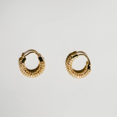 Small Gold Chunky Hinged Hoop Earrings | Bold Little Hoop Huggies in Saudi Arabia