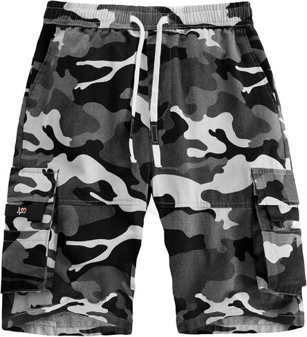 APTRO Men's Cargo Shorts Elastic Waistband Drawstring Summer Casual Cotton Shorts Big & Tall Relaxed Fit Work Shorts in Kuwait