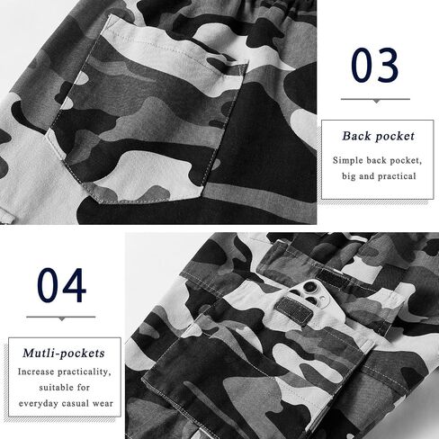 APTRO Men's Cargo Shorts Elastic Waistband Drawstring Summer Casual Cotton Shorts Big & Tall Relaxed Fit Work Shorts in Kuwait
