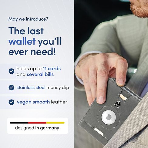 TRAVANDO AirTag* Wallet Mens Wallet with Money Clip Air Tag Wallet Card Holder RFID Blocking Bifold Gifts for Men in Saudi Arabia
