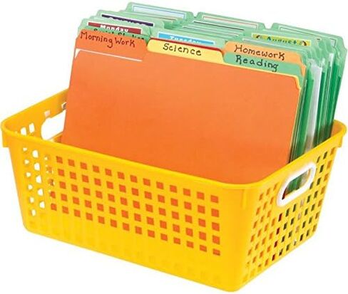 Really Good Stuff Large Plastic Book Baskets, 13¼" by 10" by 5½" - Single, Blue Classroom Library Organizer, Toy Storage, Multi-Purpose Organizer Basket in Kuwait