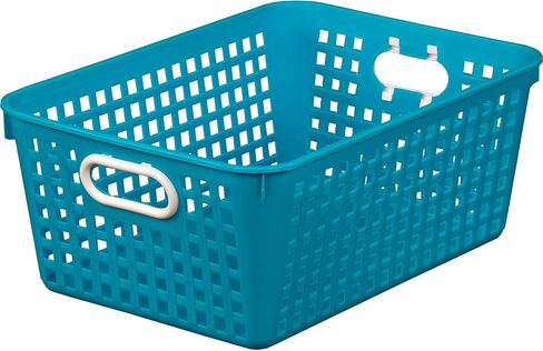 Really Good Stuff Large Plastic Book Baskets, 13¼" by 10" by 5½" - Single, Blue Classroom Library Organizer, Toy Storage, Multi-Purpose Organizer Basket in Kuwait