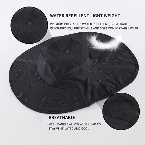 Home Prefer Outdoor UPF50+ Sun Hat Wide Brim Mesh Fishing Hat with Neck Flap (Rose Red) in Saudi Arabia