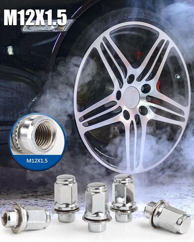 صواميل عروة M14x1.5 سوداء من GAsupply، طول 1.9 بوصة 48 مم، سداسي 7/8 بوصة 22 مم، مقعد بديل على طراز مصنع OEM 14 مم × 1.5 صواميل عروة عجلة، 24 قطعة in Kuwait