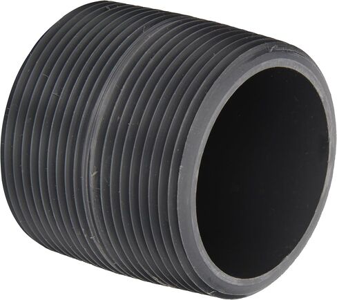 تركيبات أنابيب PVC من سلسلة Spears 88، حلمة قريبة، جدول 80، رمادي، ذكر NPT 1-1/2 بوصة، طول 1-3/4 بوصة in Kuwait