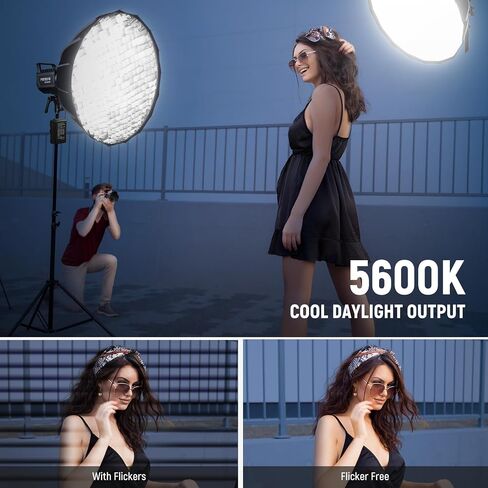 NEEWER FS230 230W COB Video Light 2.4G/APP Control, 110000lux/1m 5600K Daylight Bowens Mount Photography Continuous Output Lighting for Video Recording, Silent Fan, 9 Scenes 4 Dimming Types CRI97+ in Saudi Arabia