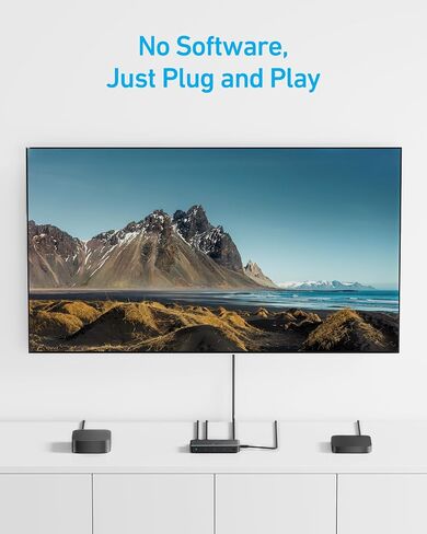 Anker HDMI Switch, 4K@60Hz Bi-Directional HDMI Switcher, 2 In 1 Out with Smooth Finish, Supports HDR, 3D, Dolby, Compatible with Laptops, PC, Xbox Series, PS5 / PS4, Projector, and More in Saudi Arabia