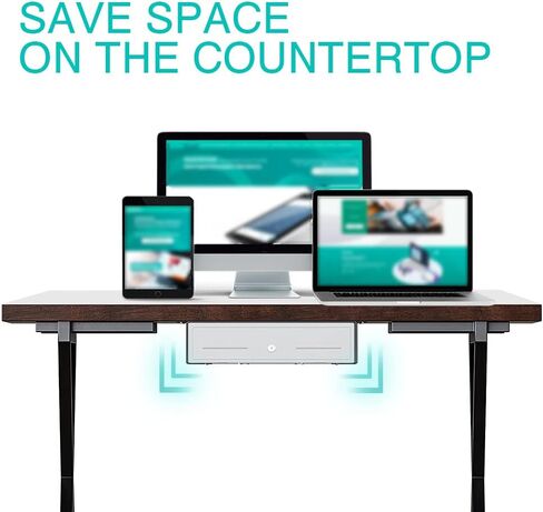 Skywin Cash Drawer Under Counter Mounting Brackets White- Heavy Duty Steel Mounting Brackets for Installation of 16" Cash Registers Drawer Under The Counter (1) in Saudi Arabia