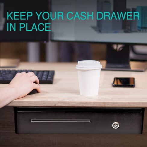 Skywin Cash Drawer Under Counter Mounting Brackets White- Heavy Duty Steel Mounting Brackets for Installation of 16" Cash Registers Drawer Under The Counter (1) in Saudi Arabia