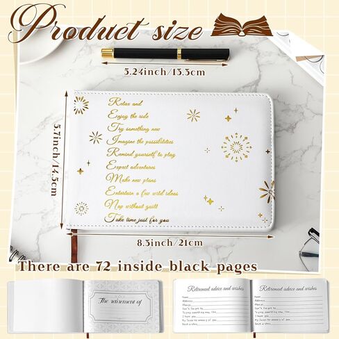Ctosree Retirement Guest Book with Signature Pen Retirement Party Supplies Retirement Party Decorations Retirement Gifts for Women Men Office Colleague Advice and Wishes Book for Retirement (Classic) in Kuwait