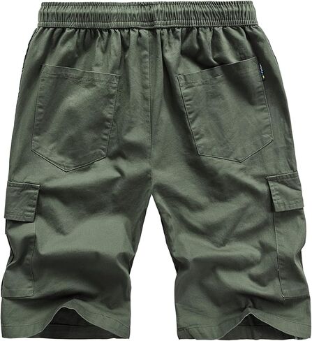 APTRO Men's Cargo Shorts Elastic Waistband Drawstring Summer Casual Cotton Shorts Big & Tall Relaxed Fit Work Shorts in Kuwait