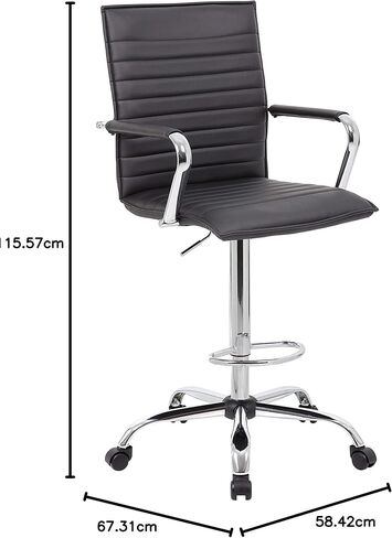 مقعد رسم من Boss Office Products، رمادي، 26.5 بوصة عمق × 23 بوصة عرض × 53.5 بوصة ارتفاع in Kuwait