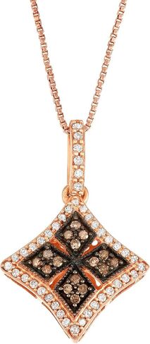 Hdiamonds 1/3 CTTW قلادة من الفضة الاسترليني الأبيض والبني الماسي in Saudi Arabia