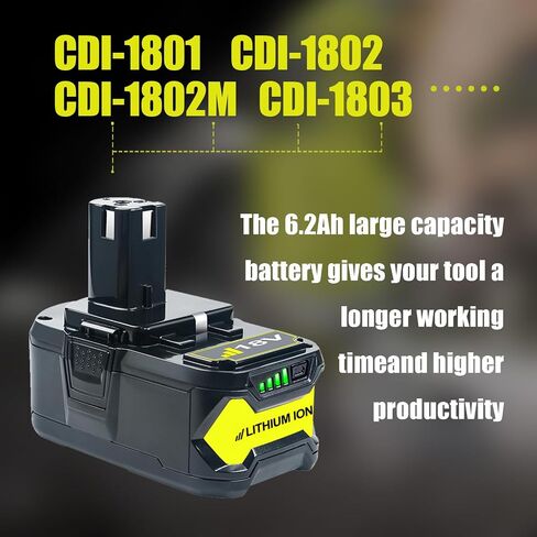 BOTKK 2 حزم 3.5Ah بطارية ليثيوم ل Ryobi 18 فولت واحد + بطارية P104 P105 P102 P103 P107 Ryobi 18 فولت تبديل البطارية in Saudi Arabia