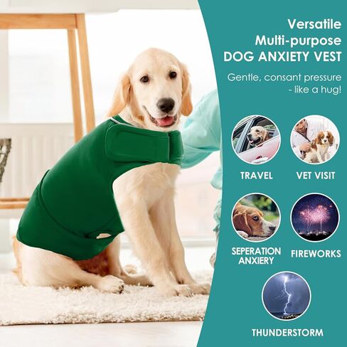 سترة قلق للكلاب، سترة رعد قابلة للتعديل للكلاب، معطف لتخفيف قلق الكلاب للألعاب النارية، الرعد، السفر، الانفصال، سترة ناعمة لتهدئة الكلاب، قميص مضاد للقلق للكلاب الصغيرة والمتوسطة والكبيرة in Kuwait
