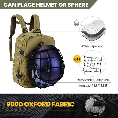 ILM Motorcycle Helmet Backpack 30L Large Capacity Waterproof Helmet Holder, Tactical Backpack for Men Women Riding Hiking Model BP01(Army Green) in Saudi Arabia