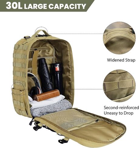ILM Motorcycle Helmet Backpack 30L Large Capacity Waterproof Helmet Holder, Tactical Backpack for Men Women Riding Hiking Model BP01(Army Green) in Saudi Arabia